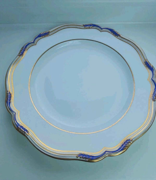 Spode Copeland Chancellor Cobalt 10.75" Dinner Plate Gold T Goode And Co 9688 - Helsby Vintage