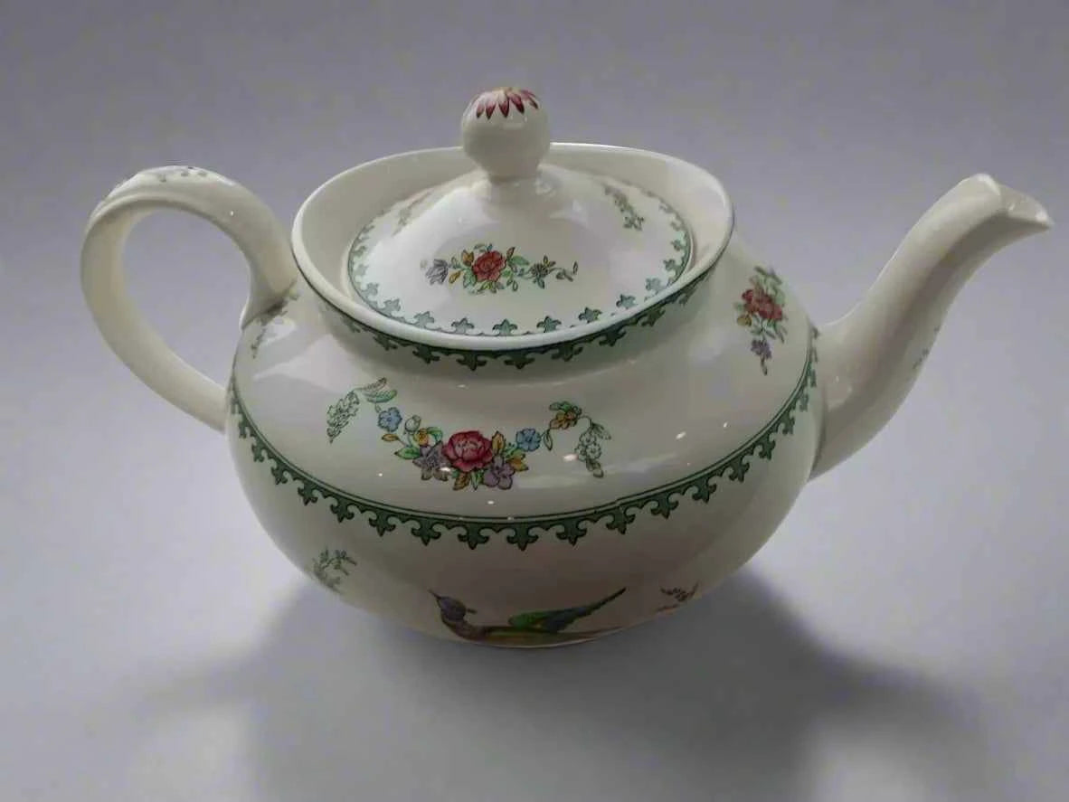 Spode Copeland Vienna Bird Teapot - Vintage Antique Ceramic - Helsby Vintage