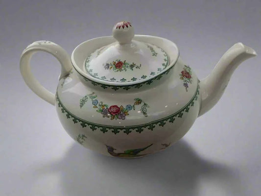 Spode Copeland Vienna Bird Teapot - Vintage Antique Ceramic - Helsby Vintage