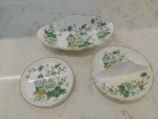 Set of 3 Kowloon Trinket PIN Dishes Crown Staffordshire - Helsby Vintage