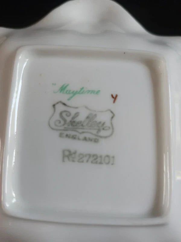 Shelley Floral Maytime Trinket Dish Porcelain Fine English Bone China - Helsby Vintage
