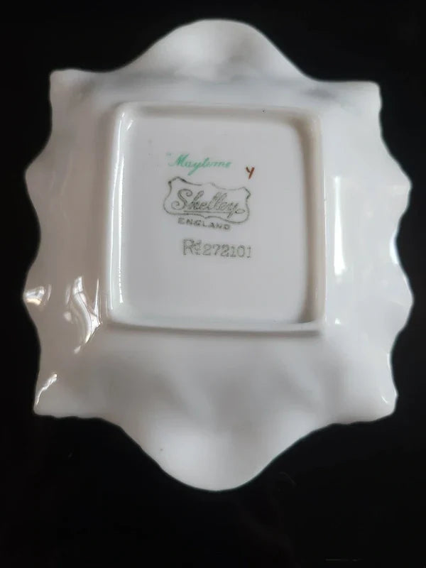 Shelley Floral Maytime Trinket Dish Porcelain Fine English Bone China - Helsby Vintage