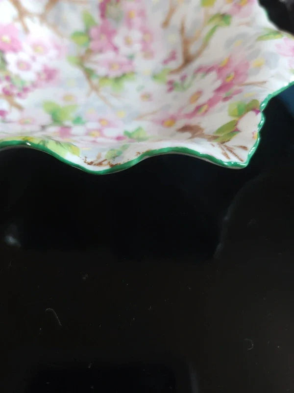 Shelley Floral Maytime Trinket Dish Porcelain Fine English Bone China - Helsby Vintage