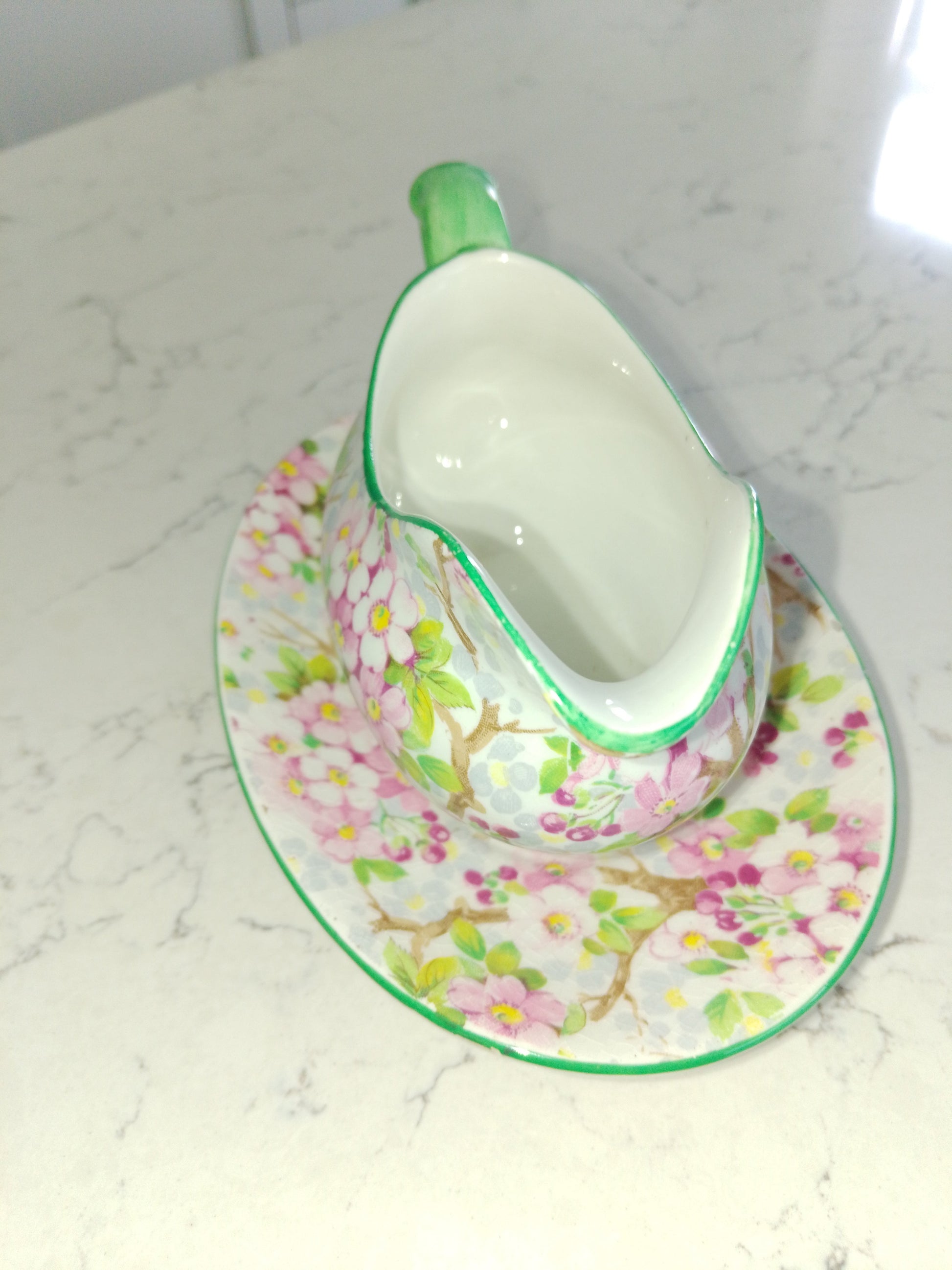 Shelley Maytime Small Sauce Boat and Saucer RARE - Helsby Vintage