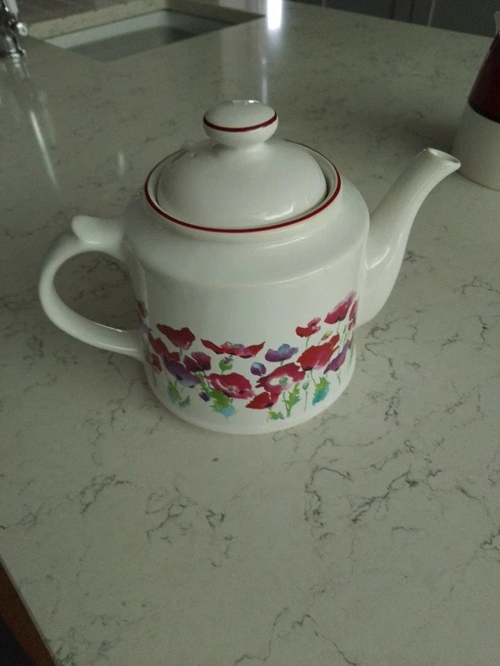Wade Poppies Teapot, Large, 1980s, 15cm Height, Very Good Condition - Helsby Vintage