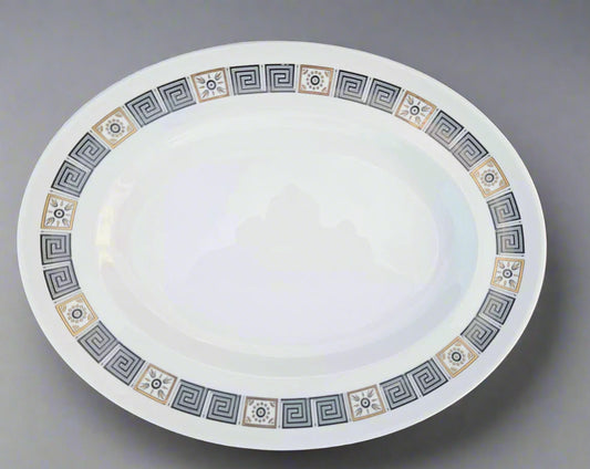 Wedgwood Asia Black Oval Platter Meat Dish 14 By 10 Inches - Helsby Vintage