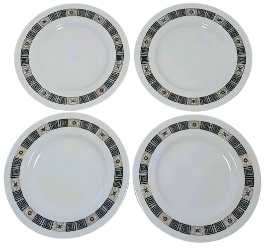 Wedgwood Black Asia Set Of 4 Dinner Plates 27cm Excellent Condition - Helsby Vintage