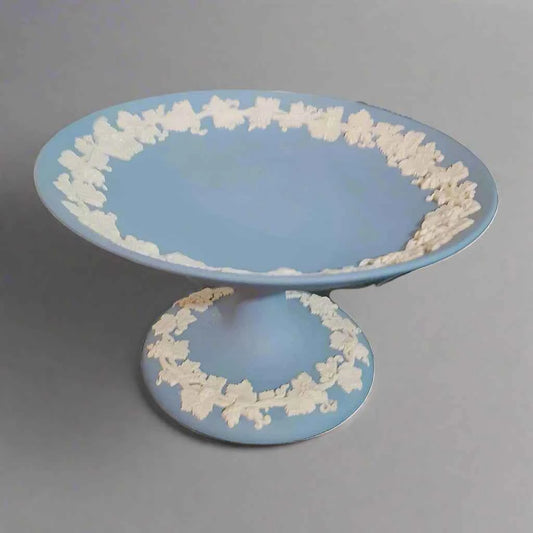 Wedgwood Blue Jasperware Compote Vintage Collectable 6" - Helsby Vintage