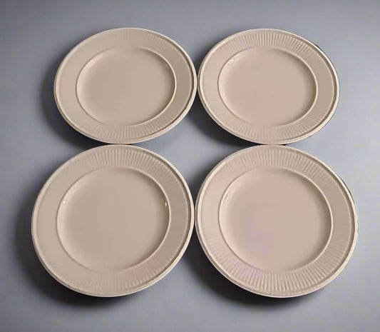 Wedgwood Etruria Barlaston EDME 4 X Cream Ivory 9" Luncheon Plates RARE - Helsby Vintage