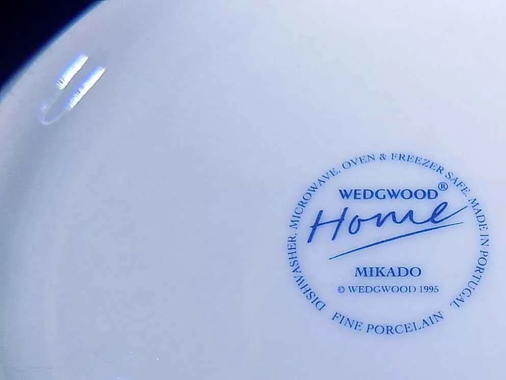 Wedgwood Mikado Blue and White Floral Round Serving Bowl 24cm - Helsby Vintage