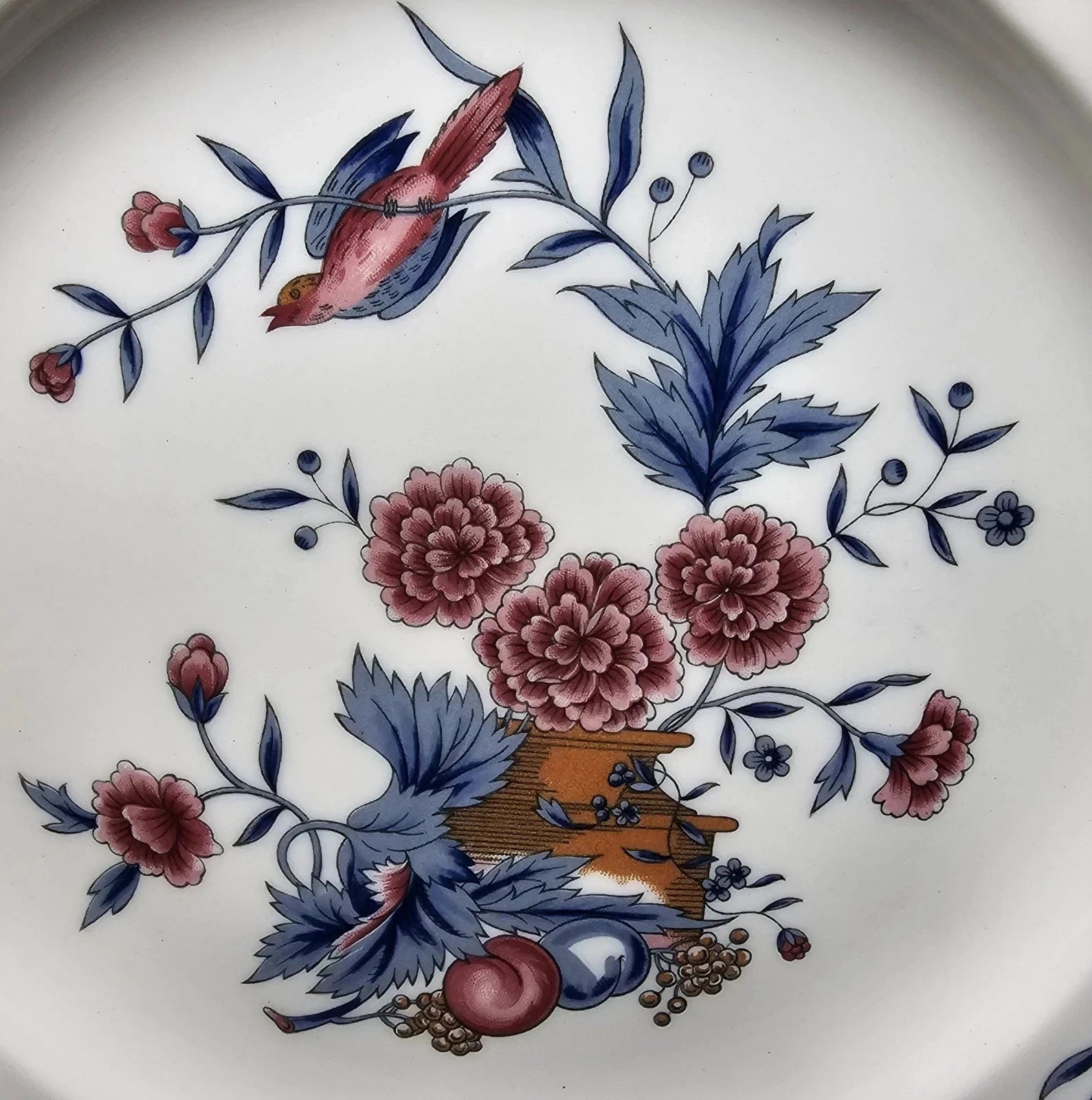 Set of 6 Wedgwood Williamsburg Potpourri Dinner Plates Bone China Elegant - Helsby Vintage