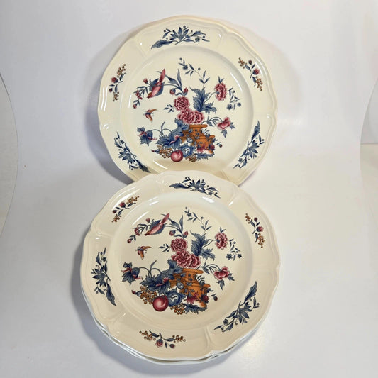 Set of 6 Wedgwood Williamsburg Potpourri Dinner Plates Bone China Elegant - Helsby Vintage